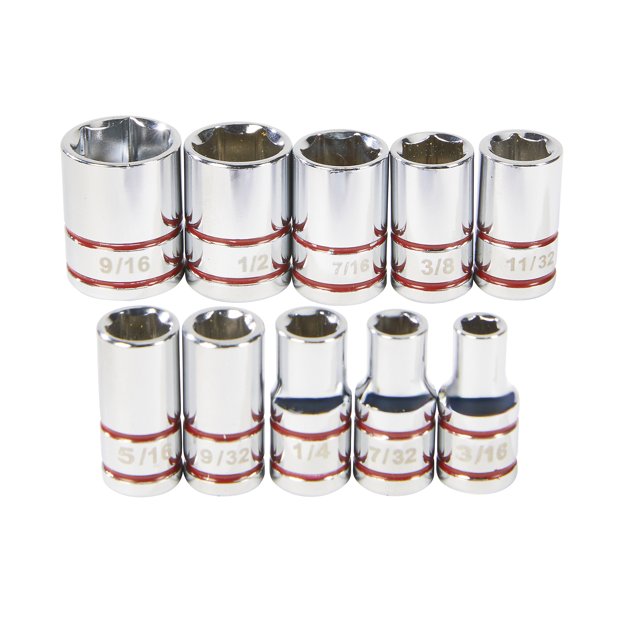 Klutch 1/4in.-Drive Socket Set, SAE, 10-Pc.